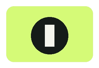The tested transparent PNG output: a lime tile containing a dark circular symbol